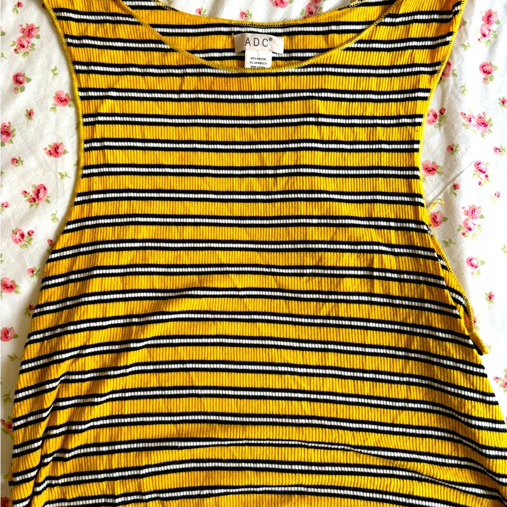 Stripped Yellow Tank Top